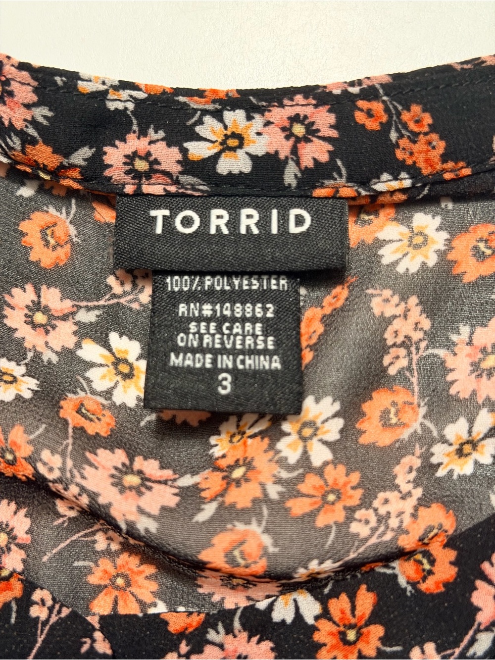 Torrid Women’s 3X Floral Smocked Waist Ruffle Front Short Sleeve Blouse Top - Picture 7 of 9